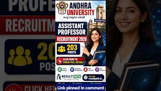 🚨 Andhra University Assistant Professor Recruitment 2026 | 203 Posts 👇 #shorts #teachingjobs