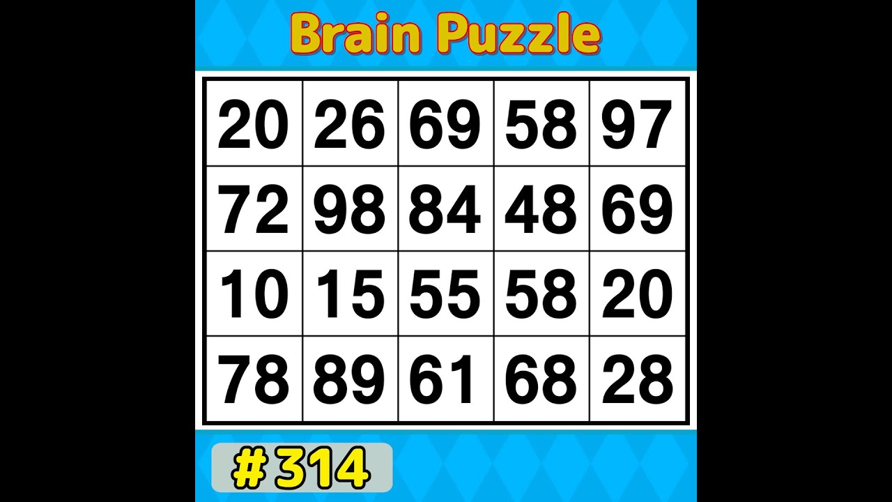 【Number Search】 Only Genius Find Them All. 《Brain training》 #314