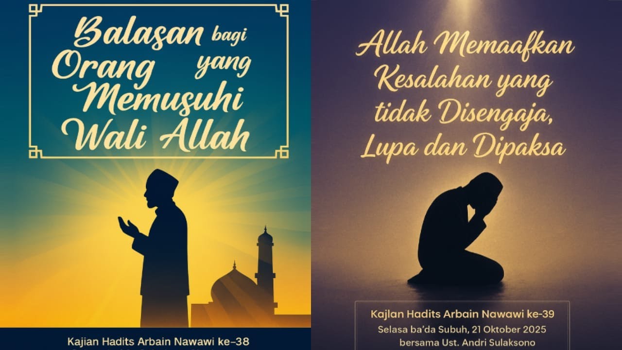 Kajian Hadist Arbain 41&42 dari Imam An Nawawi | ngaji Bareng Ustadz dr. Andri Sulaksono, SSiT., MH.