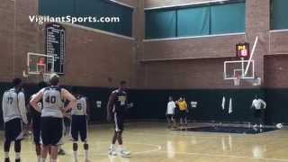 Myles Turner hits half-court shot to end practice