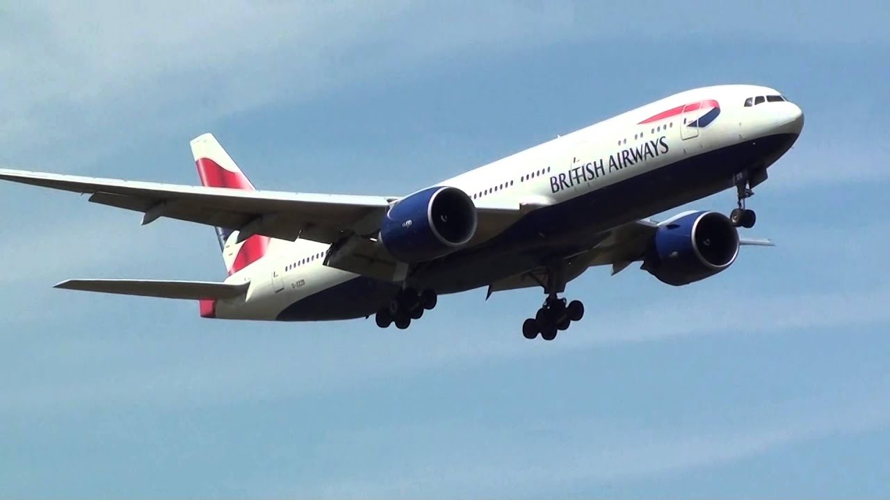 British Airways Boeing 777-200 G-ZZZB Landing London Heathrow 09L