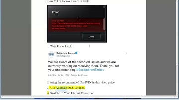 Fix Tarkov Error On Post! Tarkov Error 229? 213? 1000?