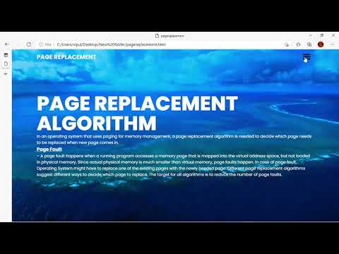 Page replacement project Os