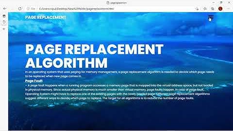 Page replacement project Os