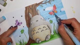 totoro sketch copic markers drawing paint anime drawings draw painting sketches neighbour speen paintingvalley