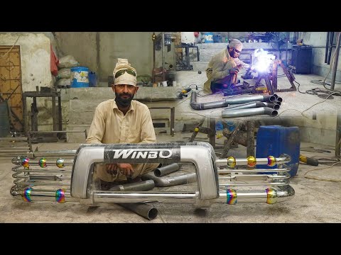 Amazing Technique of Making Toyota HiAce Front Bumper Safe Guard With Great Effort By Young Man.