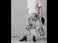 【シルエット】グラフィカルリーフプリーツスカート