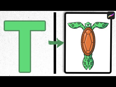 T Is For Turtle: Let's Draw The Alphabet As Animals Episode 20 // Procreate Tutorial!