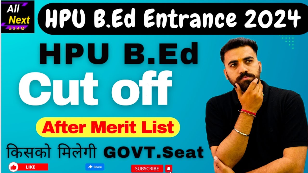 HPU B.Ed Entrance Result 2024 || Cut Off HPU B.Ed Entrance || According ...