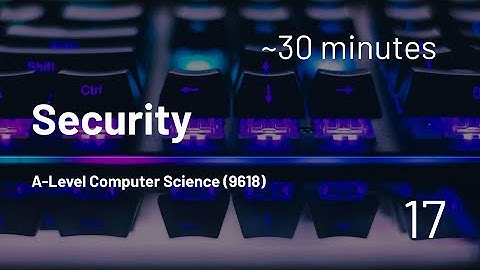 A-Level Computer Science (9618) - 17 - Security