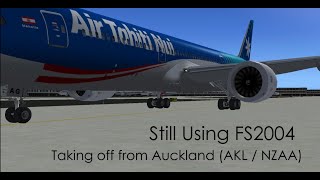 FS2004: Taking off from Auckland (AKL / NZAA) Cockpit and cabin views. #auckland #takeoff #flight