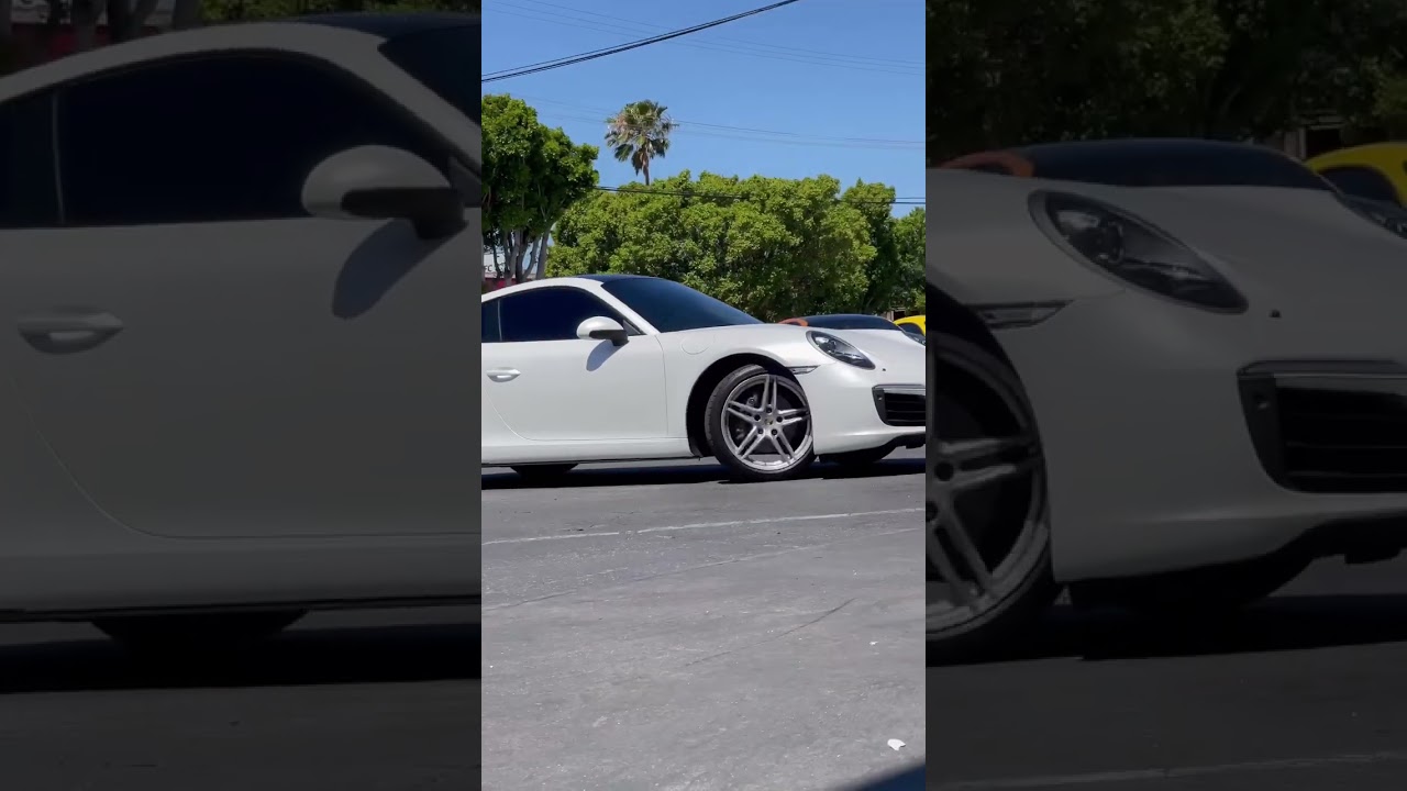 Hopped out the Satin pearl white 2 passenger Porsche 