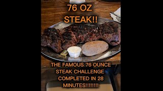 Famous 76 Ounce Steak Challenge Crushed In 28 Minutes!