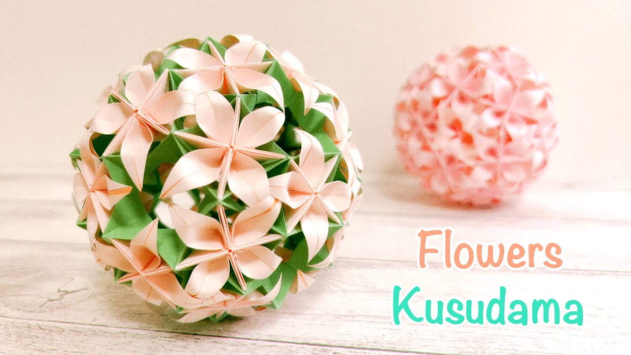 折り紙 星のくす玉にお花をつけてみた!作り方/How to make 🌸 blooming flowers to accompany the star kusudama : ⭐️Origami
