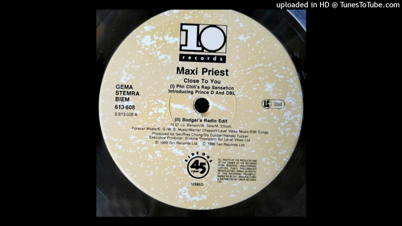 Maxi Priest - Close To You (Phil Chill's Rap Sensation) 1990 - YouTube
