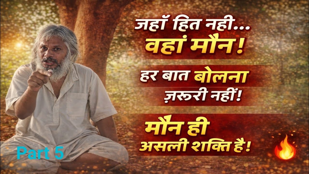 जहाँ हित नहीं… वहाँ मौन! जीवन का सबसे बड़ा नियमl Part 5l #yogi #adyatm #motivation 