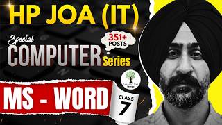 HP JOA IT 2026 | MS Word - 7 | Special Computer Series | With Jaskaran Sir