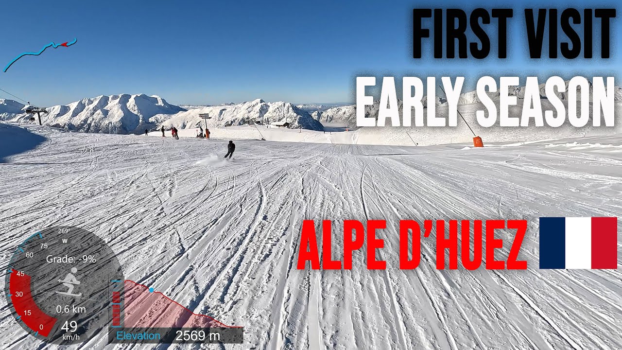 [4K] Skiing Alpe d'Huez, First Ever Visit - Early Season, France, GoPro HERO11
