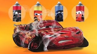 CORRECTLY GUESS THE COLOR OFF CARS RACE CRASH DAMAGE- LIGHTNING MCQUEEN⚡Tebak gambar Petir Mc Queen💫