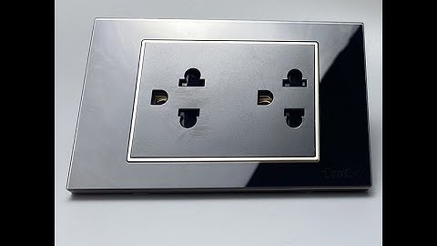 Ổ Cắm Điện Âm tường Mặt Kính Cường Lực Viền Vàng TENKO I Tenko.com.vn