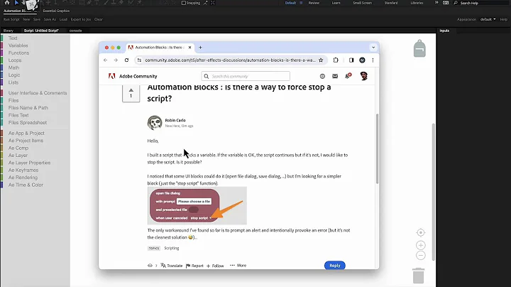 Automation Blocks Ae/Pr: Stop Script Execution Block and Functions