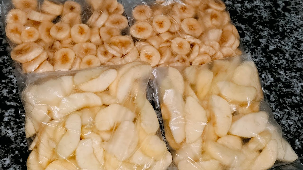 أول تفريزات| رمضان كل عام وانتم بألف خير تفريز التفاح والموز والسر في ملعقه هتحفظه بدون ما يسود 🤔