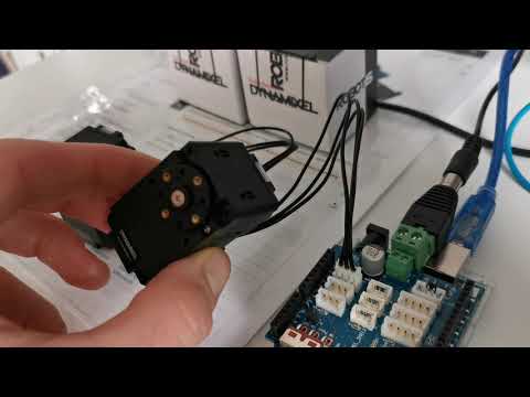 Multiple Dynamixel servos and Arduino shield from Robotis