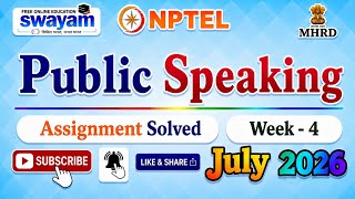 Public Speaking Week 4 Assignment Solutions#PublicSpeaking#July2026#Week4#NPTELASSIGNMENTS#NPTELPYQ