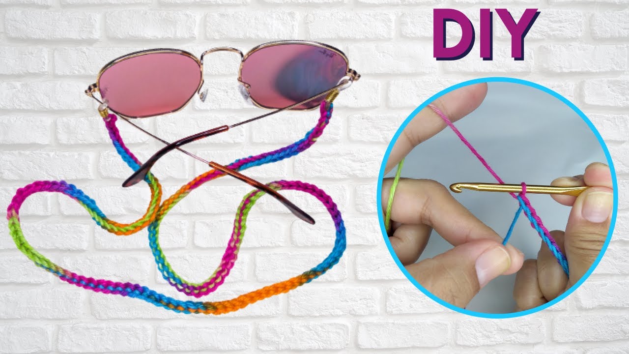 Como fazer cordinha para óculos de crochê | DIY | Imitando Tricotin