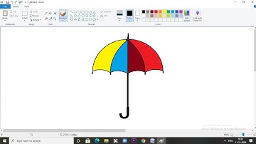 How to draw an umbrella in ms paint।