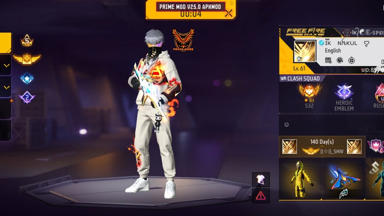 PRIME MODS V25.0 MOD MENU NON ROOT Antiban FF Panel FreeFire Injector Ob50 FreeFire Hack FF panel