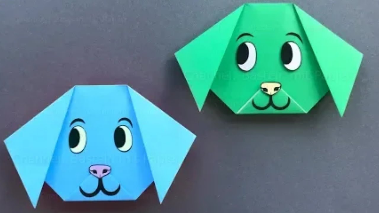 How to make an origami dog face🐂 YouTube