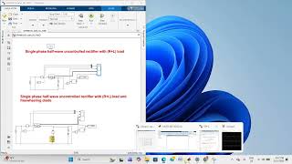 3 Simulation of a single-phase half-wave uncontrolled rectifier with R+L with a freewheeling diode