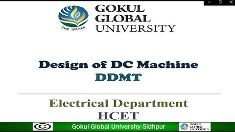 Design of DC Machine - DDMT - Electrical Department - HCET