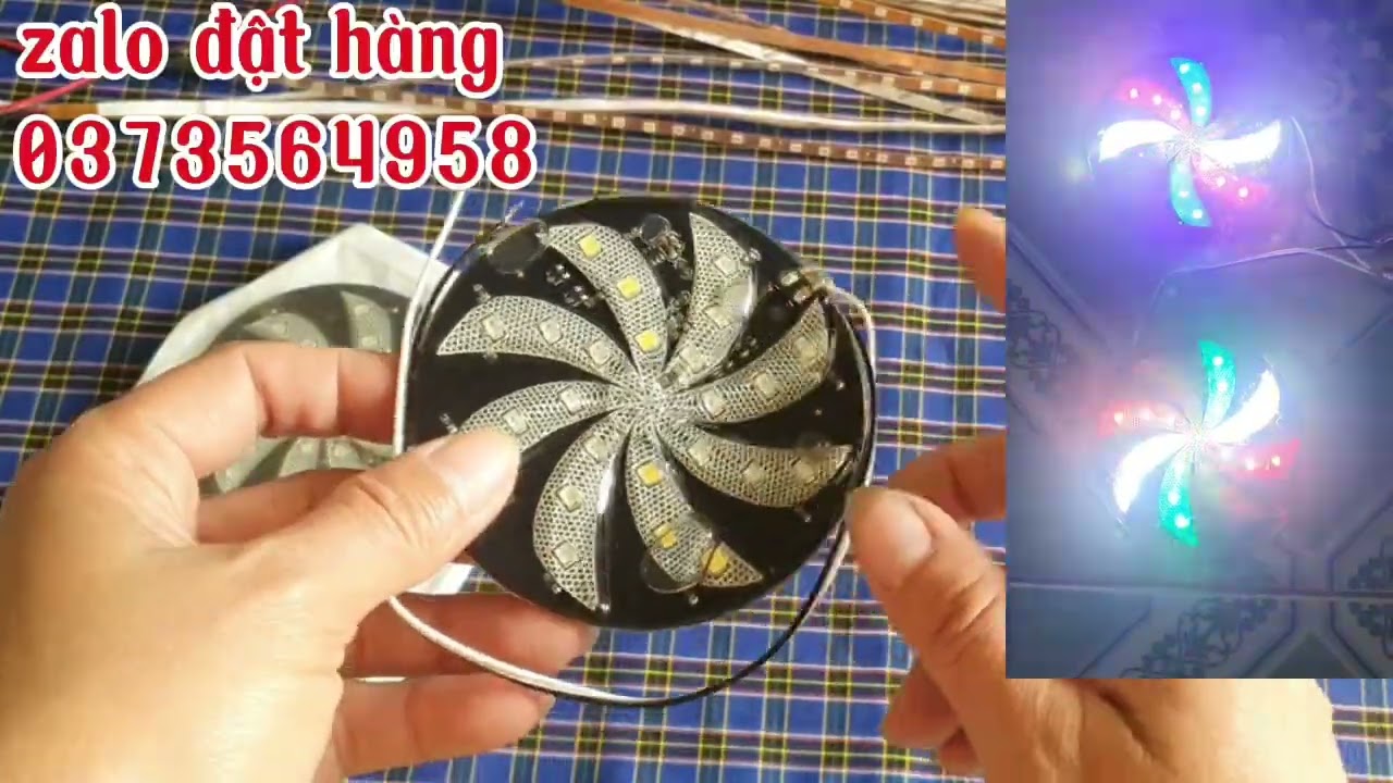 Đèn LED xoay chong chóng trang trí xe