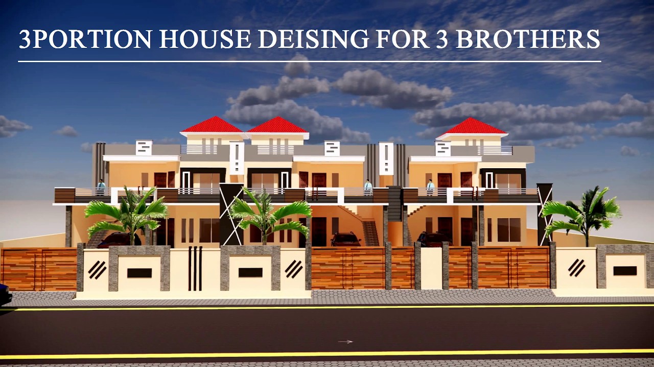A Beautiful 3 Portion House Design for 3 Brothers With Modern Style ...