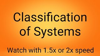ISCA Revision PM || Chapter-2 || Classification of Systems
