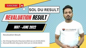 SOL DU Result Revaluation Result May - June 2022 Session #soldu #delhiuniversity