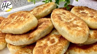 Жареные Пирожки с Картошкой и Грибами! Тоненькое Тесто и много Начинки!