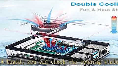 Miuzei Raspberry Pi 4 Case with Fan Cooling Pi 4B Case with 5V 3A Power Supply for Pi 4 B case 4 pc