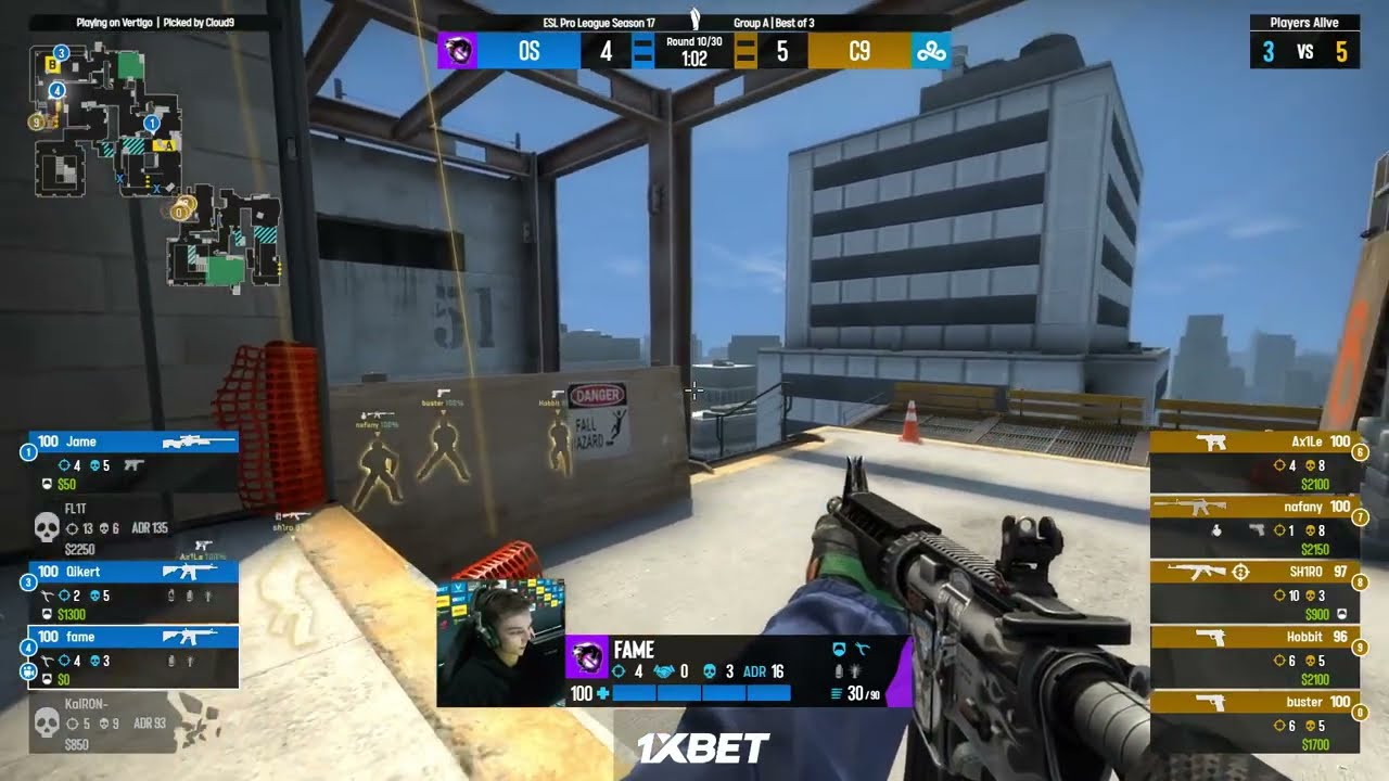 HOW DOES HE KNOW?! - Ax1Le 1v2- CSGO Highlights