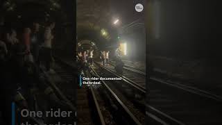 Firefighters evacuate stuck passengers on Boston train #Shorts