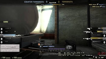 CSGO, 4k, 1v3 clutch on Train