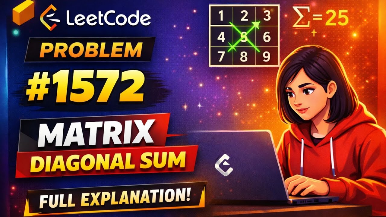 Matrix Diagonal Sum | LeetCode #1572 | Full Explanation - YouTube