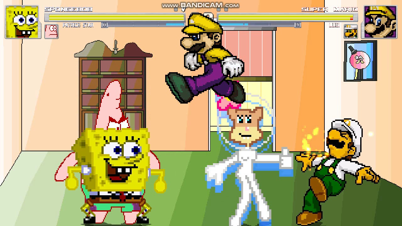 AN MUGEN #2 SPONGEBOB & PATRICK VS SUPER MARIO & SUPER luigi - YouT...