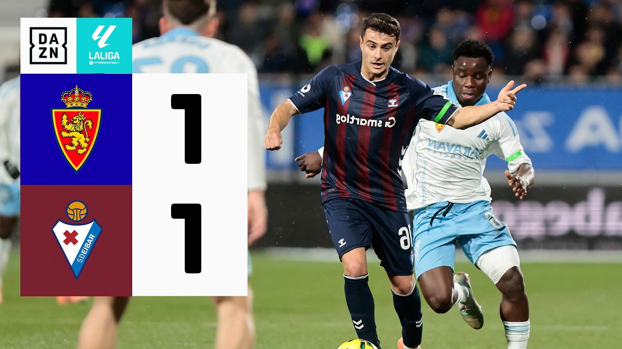 Real Zaragoza vs SD Eibar (1-1) | Resumen | Highlights LALIGA ...