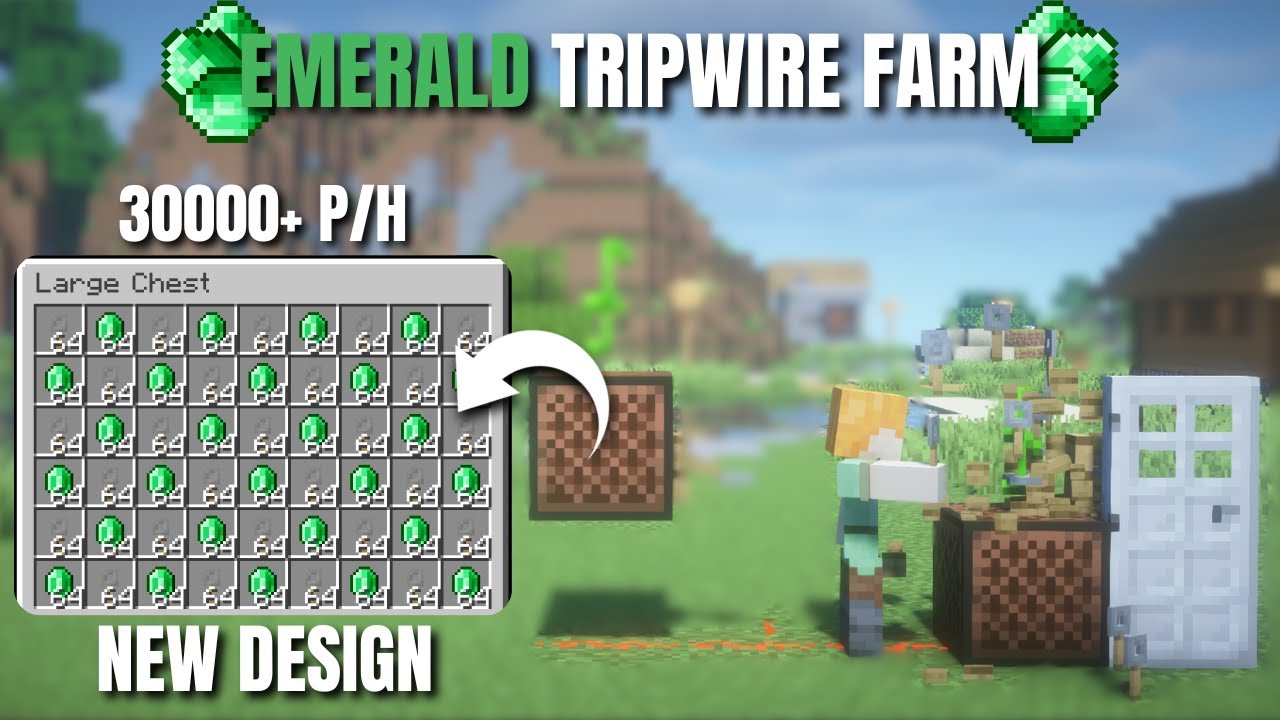 Minecraft 1.21.4 EASIEST String Emerald Farm (New Design) - YouTube