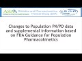 Changes to population pkpd data and supplemental information based on fda guidance for poppk