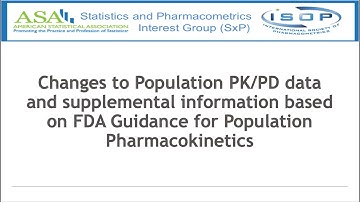 Changes to Population PK/PD data and supplemental information based on FDA Guidance for PopPK