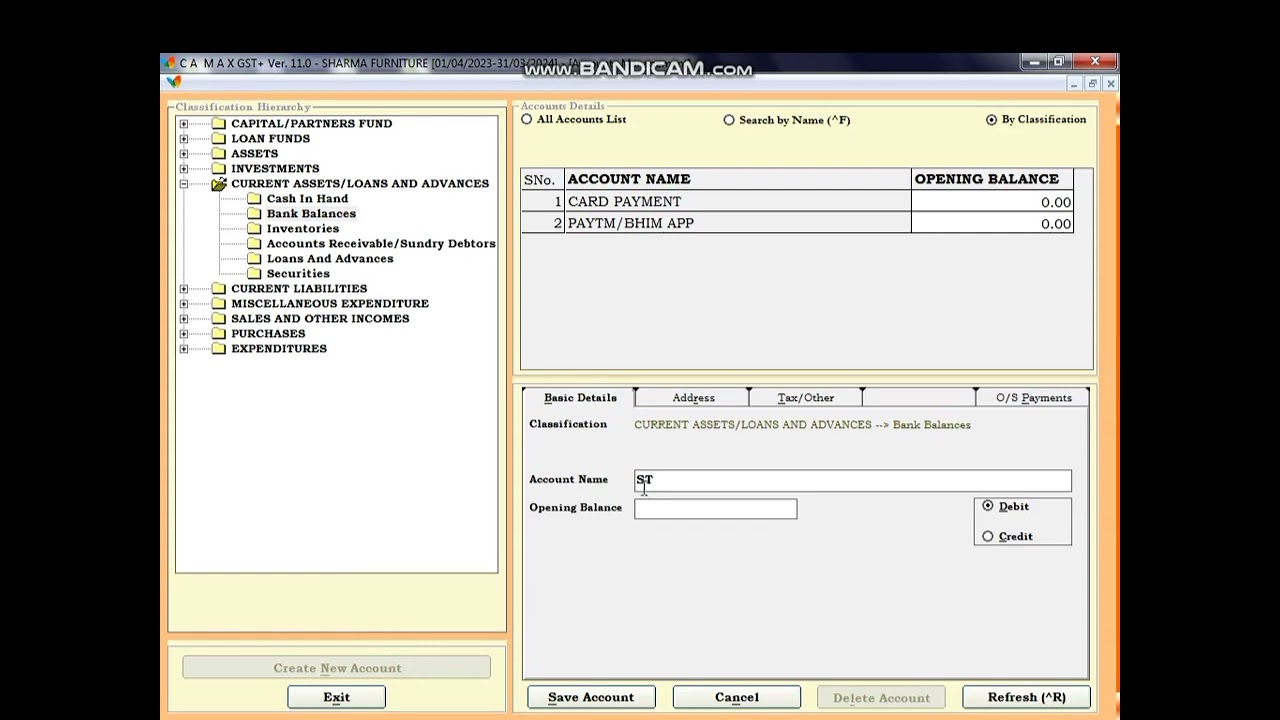 PAYMENT ENTRY IN CAMAX